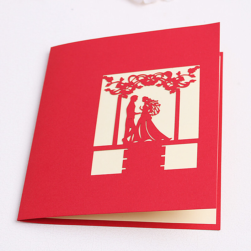 Vestuvių kvietimas vestuvėms paplūdimyje Pop Up atvirukas 3D lazeriu pjaustomas Rankų darbo sveikinimo atvirukas