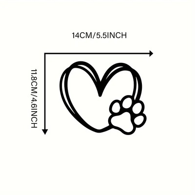 Aranyos kutyamancs, szív alakú design autómatrica, rajzfilm, állat, örökbe fogadni kutya macska szerelmes kisállat autómatrica.