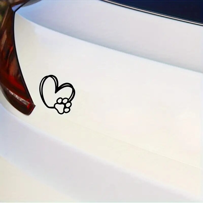 Aranyos kutyamancs, szív alakú design autómatrica, rajzfilm, állat, örökbe fogadni kutya macska szerelmes kisállat autómatrica.