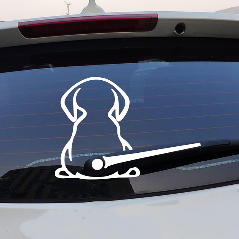 1 ks dekoratívna nálepka na zadný stierač auta s kresleným psom, vinylová vodeodolná nálepka, nálepka na zadný stierač auta GM nákladné auto