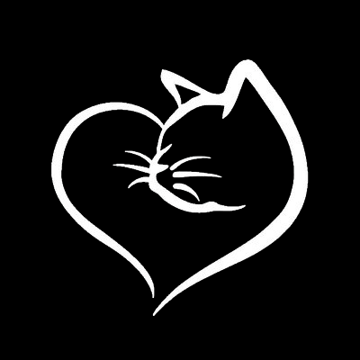 Neperšlampamas Cat & Heart automobilio lipdukas – patvarus PVC, naktinis saugus išorinis automobilio dekoras