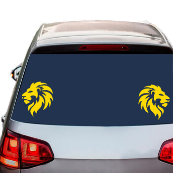 13,5x15 cm Dye Cut Vinyl Decal Pack - Mirrored Lion Decals για αυτοκίνητα, φορτηγά, φορητούς υπολογιστές και άλλα