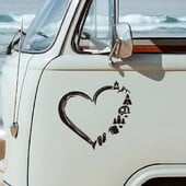 Milujem cestovanie/kempovanie, cestovanie v obytnom aute, dekoratívne nálepky na okná karosérií, doplnky na auto, kombi/láska k tvorbe