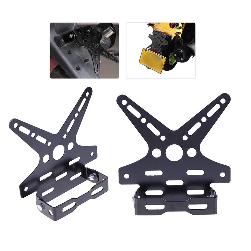 Aliuminio lydinio motociklo galinio valstybinio numerio rėmo motociklo motorolerio numerio laikiklis universalus juodas