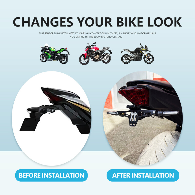 Skirta KYMCO AK550 AK 550 motociklų priedams galinio valstybinio numerio laikiklio laikiklio uodegos tvarkingo sparno pašalinimo LED šviesos lempos dalims