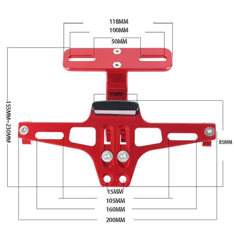 Skirta KYMCO AK550 AK 550 motociklų priedams galinio valstybinio numerio laikiklio laikiklio uodegos tvarkingo sparno pašalinimo LED šviesos lempos dalims