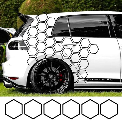 8PCS šūnveida automašīnu uzlīmes DIY sporta automašīnu sānu durvju personalizēts noformējums automašīnu virsbūves vinila uzlīmes atvērtā stila stils