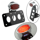 Motociklo valstybinio numerio ženklo laikiklis šoninis LED ovalus galinis žibintas, vertikalus horizontalus, skirtas Harley Sportster Bobber Chopper