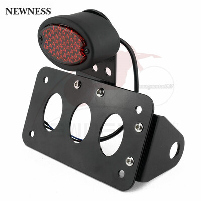 Motociklo valstybinio numerio ženklo laikiklis šoninis LED ovalus galinis žibintas, vertikalus horizontalus, skirtas Harley Sportster Bobber Chopper