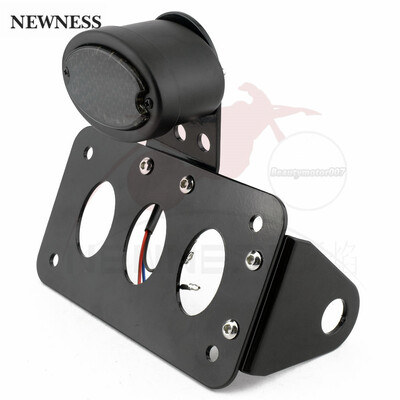 Motociklo valstybinio numerio ženklo laikiklis šoninis LED ovalus galinis žibintas, vertikalus horizontalus, skirtas Harley Sportster Bobber Chopper