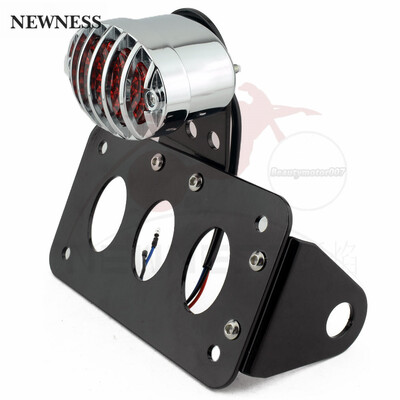 Motociklo valstybinio numerio ženklo laikiklis šoninis LED ovalus galinis žibintas, vertikalus horizontalus, skirtas Harley Sportster Bobber Chopper