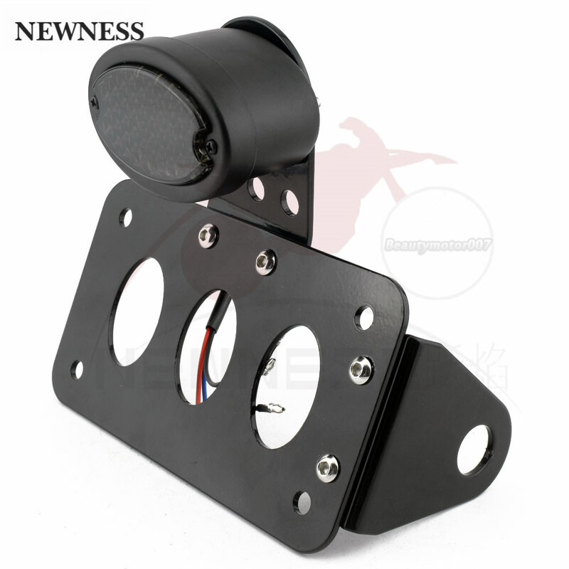 Motociklo valstybinio numerio ženklo laikiklis šoninis LED ovalus galinis žibintas, vertikalus horizontalus, skirtas Harley Sportster Bobber Chopper