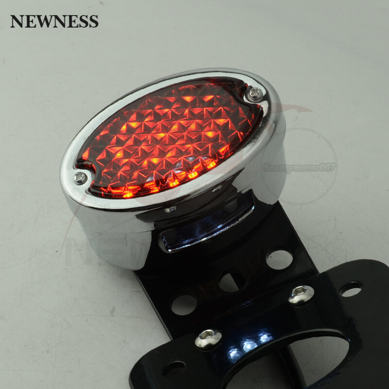 Motociklo valstybinio numerio ženklo laikiklis šoninis LED ovalus galinis žibintas, vertikalus horizontalus, skirtas Harley Sportster Bobber Chopper