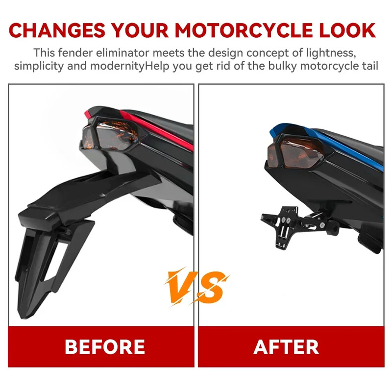 „Honda Super Grom 125 / MSX 125 CB500X CB400 CB1000“, skirta KTM Duke 200 motociklo valstybinio numerio laikikliui, plokštelės laikiklis su šviesa