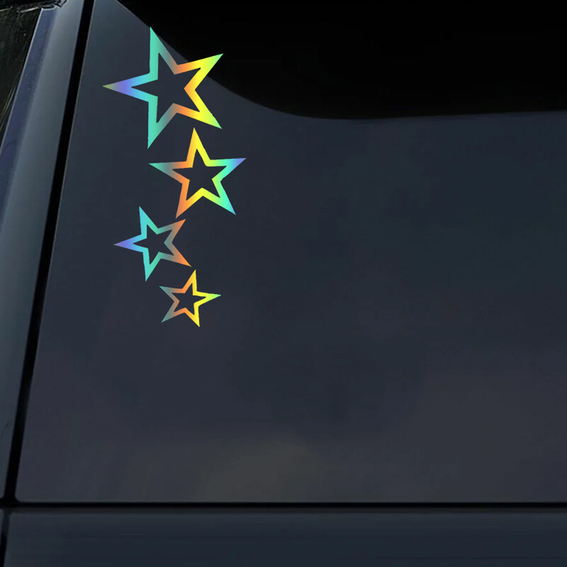 12x24cm nálepka na auto s hviezdičkami, vinylová nálepka na auto, vodotesné nálepky na nárazník auta, zadné okno nákladného auta