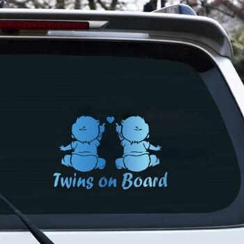 Αυτοκόλλητο αυτοκινήτου Twins baby On Board Αυτοκόλλητα 3D αυτοκόλλητα σε αντανακλαστικό στυλ αυτοκινήτου μοτοσικλέτας αυτοκινήτου 19,1cm*12,5cm