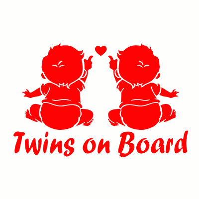 Automobilio lipdukas Dvynių kūdikiams ant laivo lipdukai 3D lipdukai ant automobilio atspindinčio motociklo automobilio modelio 19,1 cm* 12,5 cm