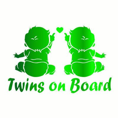 Automobilio lipdukas Dvynių kūdikiams ant laivo lipdukai 3D lipdukai ant automobilio atspindinčio motociklo automobilio modelio 19,1 cm* 12,5 cm