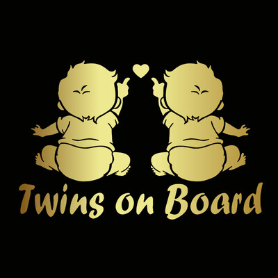 Automobilio lipdukas Dvynių kūdikiams ant laivo lipdukai 3D lipdukai ant automobilio atspindinčio motociklo automobilio modelio 19,1 cm* 12,5 cm