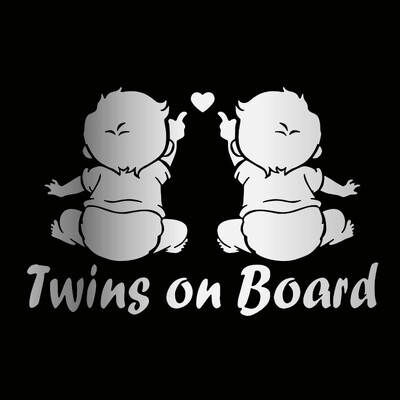 Automobilio lipdukas Dvynių kūdikiams ant laivo lipdukai 3D lipdukai ant automobilio atspindinčio motociklo automobilio modelio 19,1 cm* 12,5 cm