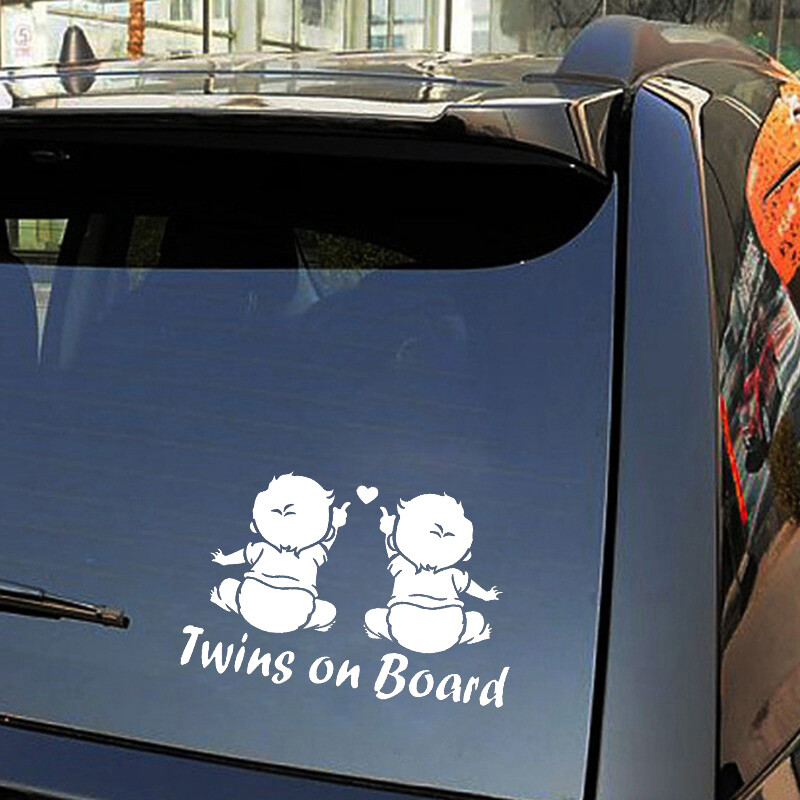 Automobilio lipdukas Dvynių kūdikiams ant laivo lipdukai 3D lipdukai ant automobilio atspindinčio motociklo automobilio modelio 19,1 cm* 12,5 cm