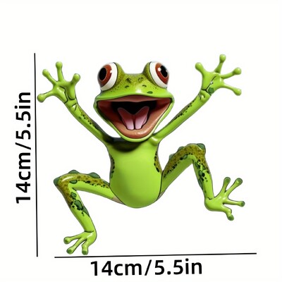 1 buc. Autocolante jucăușe cu broaște verde Autocolante durabile, versatile, pentru ferestre, laptopuri rezistente la apă, frigider, decorațiuni pentru casă
