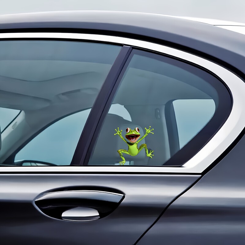 1 buc. Autocolante jucăușe cu broaște verde Autocolante durabile, versatile, pentru ferestre, laptopuri rezistente la apă, frigider, decorațiuni pentru casă