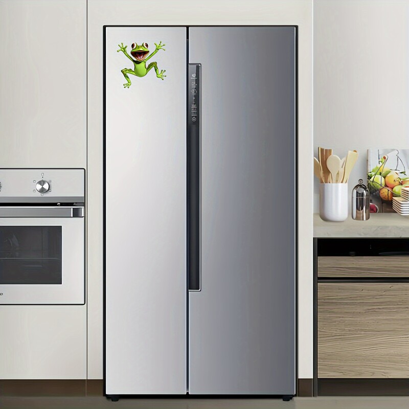 1 buc. Autocolante jucăușe cu broaște verde Autocolante durabile, versatile, pentru ferestre, laptopuri rezistente la apă, frigider, decorațiuni pentru casă