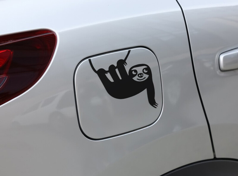 Roztomilé - Neposlušný malý leňochod - Vinylové doplnky do auta so zvieratkami, odnímateľné vodeodolné nálepky, exteriérové nálepky na auto