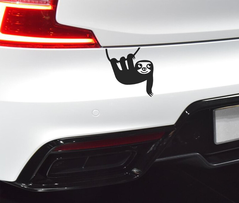 Roztomilé - Neposlušný malý leňochod - Vinylové doplnky do auta so zvieratkami, odnímateľné vodeodolné nálepky, exteriérové nálepky na auto