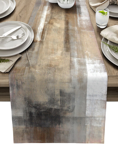 Absztrakt olajfestmény művészet étkezőasztal-futó Country Decor Foltosodásgátló asztali futóasztalhoz Esküvői asztaldísz
