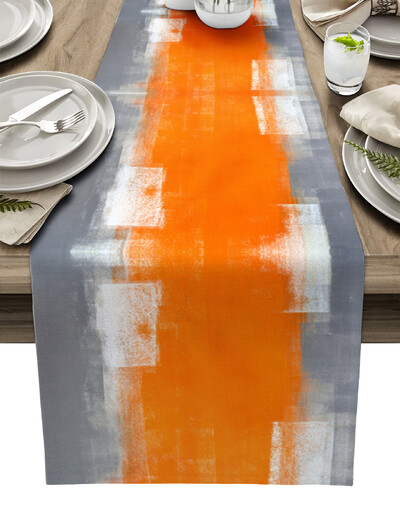 Absztrakt olajfestmény művészet étkezőasztal-futó Country Decor Foltosodásgátló asztali futóasztalhoz Esküvői asztaldísz