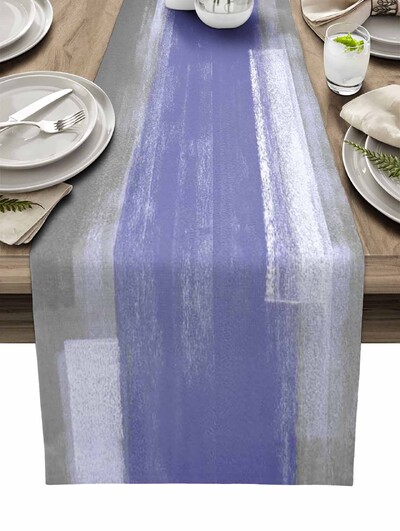 Absztrakt olajfestmény művészet étkezőasztal-futó Country Decor Foltosodásgátló asztali futóasztalhoz Esküvői asztaldísz