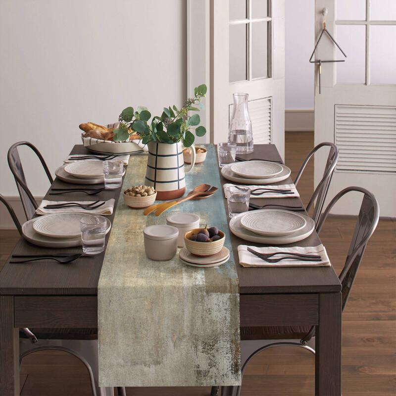 Absztrakt olajfestmény művészet étkezőasztal-futó Country Decor Foltosodásgátló asztali futóasztalhoz Esküvői asztaldísz