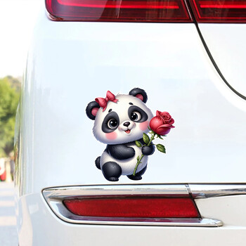 Αυτοκόλλητο αυτοκινήτου Animal with Rose Waterproof Vinyl Decal Διακόσμηση αξεσουάρ αυτοκινήτου