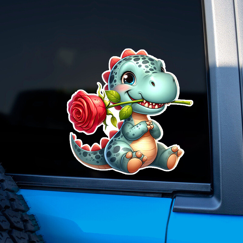 Samolepka na auto so zvieratami a ružami, vodeodolná vinylová nálepka, doplnky do auta, dekorácia