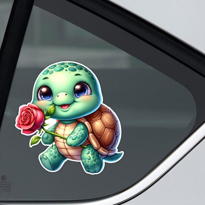 Samolepka na auto so zvieratami a ružami, vodeodolná vinylová nálepka, doplnky do auta, dekorácia