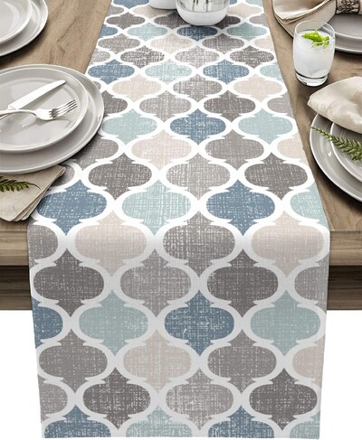 Marokkói mintás tervezés Ágynemű Asztalfutók Öltöző Sál Asztaldekoráció Parasztház Ünnepparti Dekoráció Konyha Étkezőasztal Dekoráció