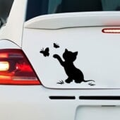 Nálepky na auto s kreslenými postavičkami, nálepky na telo s mačacími motýľmi, dekoratívne samolepky, doplnky do auta