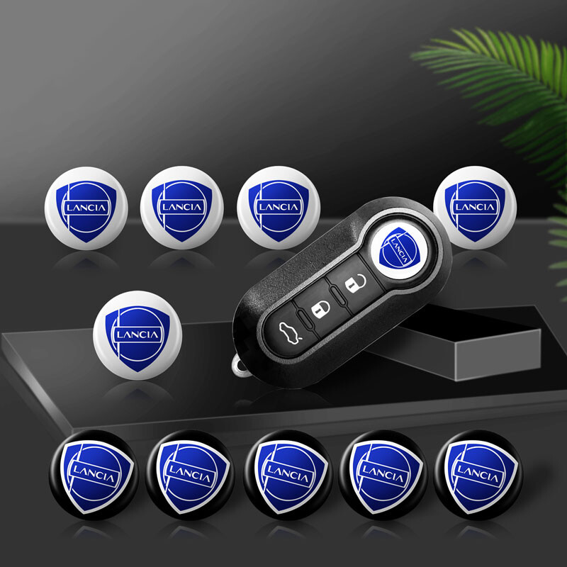 Kiváló minőségű 5 db 14 mm-es autós távirányító kulcstartó embléma jelvény rádiógomb matrica dekor Lancia Delta 3 Ypsilon Phedra Musa Voyage készülékhez