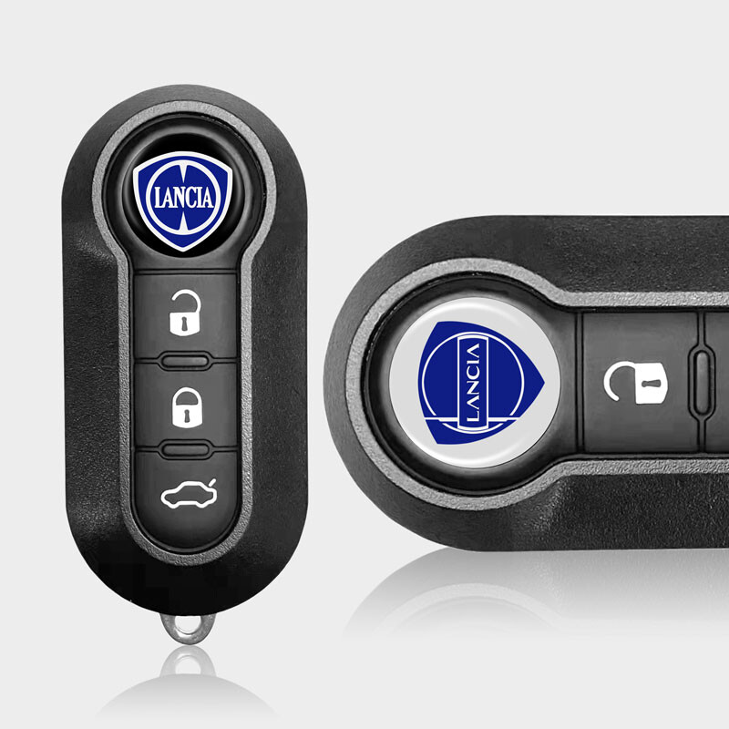Kiváló minőségű 5 db 14 mm-es autós távirányító kulcstartó embléma jelvény rádiógomb matrica dekor Lancia Delta 3 Ypsilon Phedra Musa Voyage készülékhez