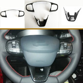 Για Ford Fiesta MK8 2017 2018 2019 Αξεσουάρ ABS Carbon Fiber ST Κάλυμμα πλαισίου κουμπιού ελέγχου περιποίησης τιμονιού αυτοκινήτου