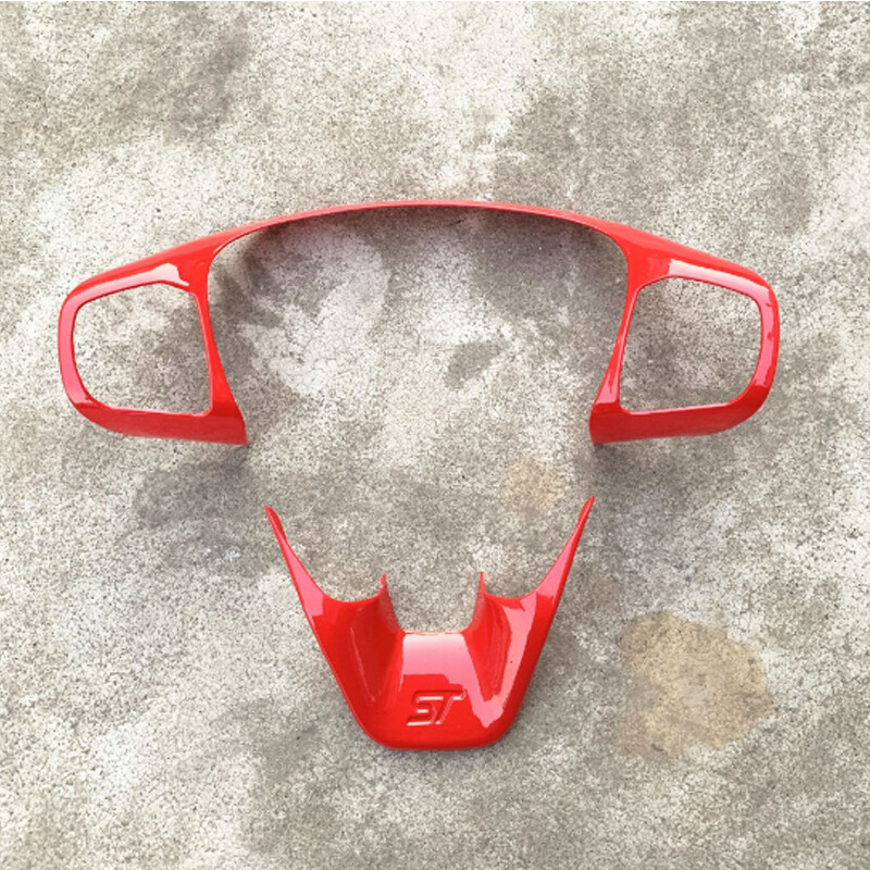 Για Ford Fiesta MK8 2017 2018 2019 Αξεσουάρ ABS Carbon Fiber ST Κάλυμμα πλαισίου κουμπιού ελέγχου περιποίησης τιμονιού αυτοκινήτου