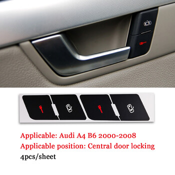 Για Audi A4 B6 B7 Repair Sticker 2000 To 2008 Κουμπί επισκευής κουμπιού ηλεκτρικού παραθύρου Κιτ επισκευής για πίνακα οργάνων ESP Alarm Climate button