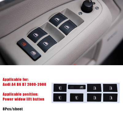 Για Audi A4 B6 B7 Repair Sticker 2000 To 2008 Κουμπί επισκευής κουμπιού ηλεκτρικού παραθύρου Κιτ επισκευής για πίνακα οργάνων ESP Alarm Climate button