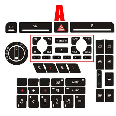 1kom Set naljepnica za popravak gumba, naljepnica za popravak vrata, prozora, klima uređaja Set za popravak za Audi A4 B6 B7, naljepnica za popravak gumba