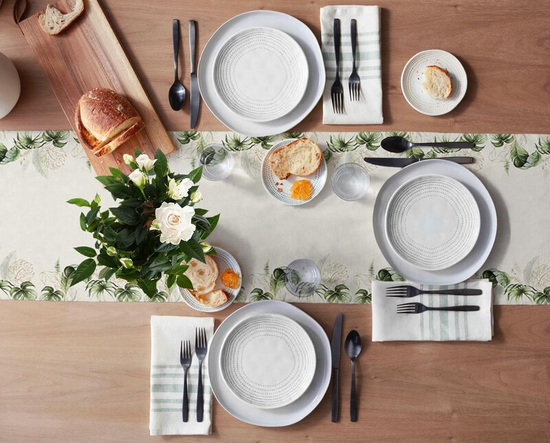 Monstera levelek pálma trópusi nyomat vászon asztali futók Vintage akvarell növények asztali futók Otthoni vacsora Ünnepi parti dekoráció