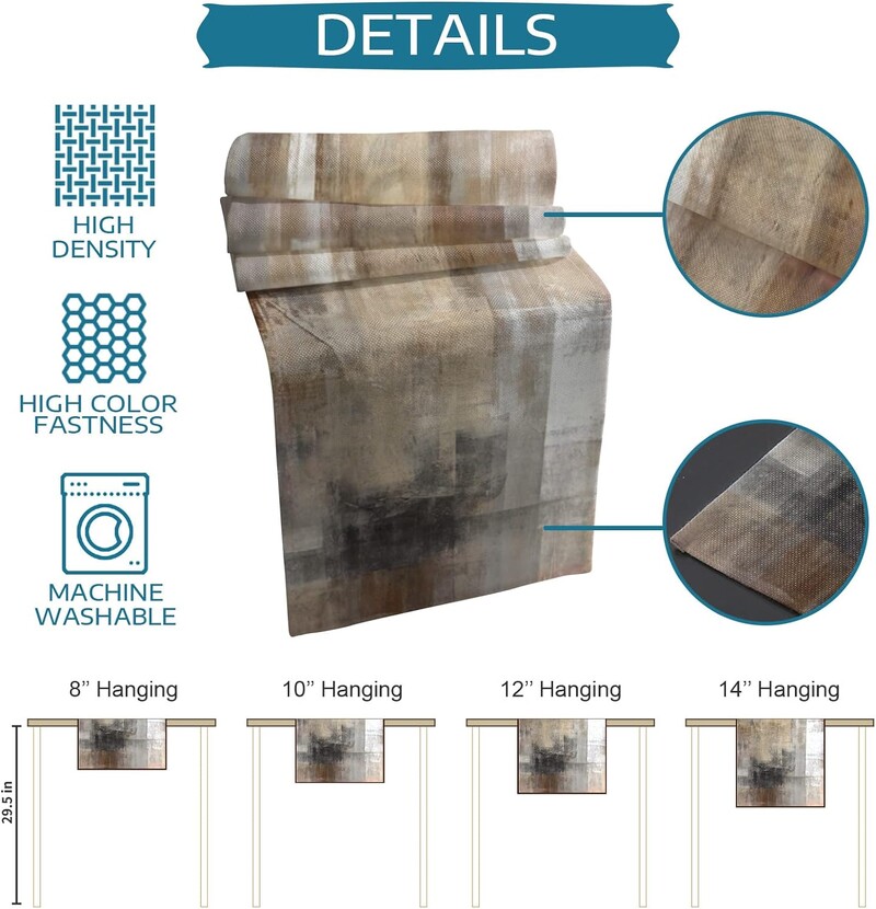 Abstraktus menas Rudas aliejinis piešinys Lininiai stalo bėgikai, šalikai Sodybos virtuvė Valgomojo stalo bėgikai Šventinių vakarėlių dekoras