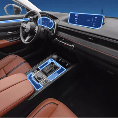Tpu átlátszó védőfólia Mazda CX50 CX-50 2023 autóbelső matrica középkonzolhoz, navigátor sebességmérő váltó panelhez