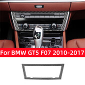 Szénszálas belső BMW 5-ös sorozat GT5 F07-hez 2010-2017 Tartozékok Autó Központi vezérlő CD-gomb panel Kímélő Takaró matricák